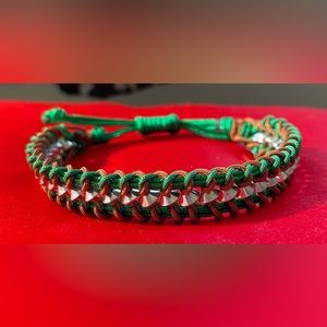 Brand New Threaded Silver Tone Beaded Bracelet